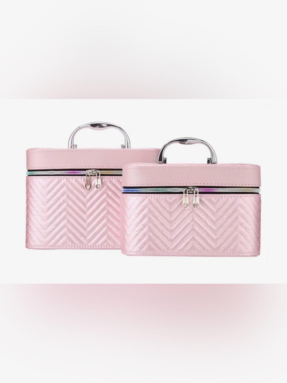 Ladies 2- Pc Cosmetic Case Set
Vanity Box
9 X 6 X 6.5, 8.5 X5 5.25